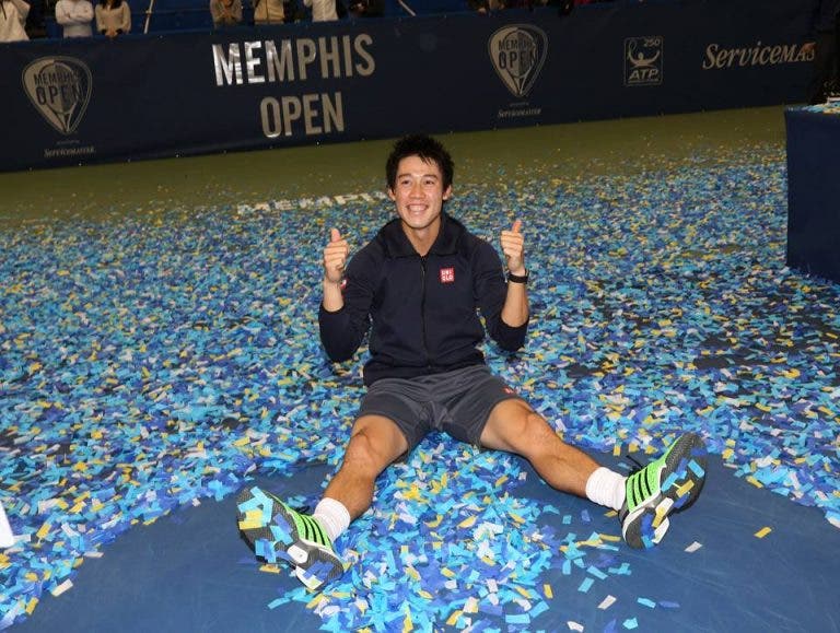 Nishikori conquista o ‘tri’ e faz história em Memphis