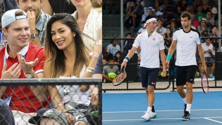 Das pistas para o court: Nicole Scherzinger está em Brisbane com Dimitrov
