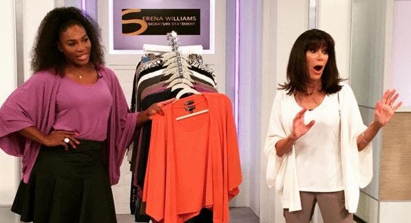 Serena Williams na televisão… a vender roupa da sua coleção
