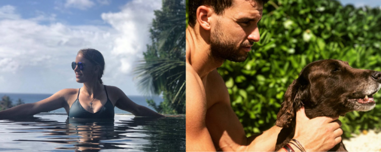 [Fotos e vídeos] O que fazem Dimitrov e Wozniacki juntos numa ilha paradisíaca?