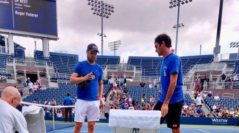 [VÍDEO E FOTOS] Federer já treina no US Open… com regresso de Ljubicic