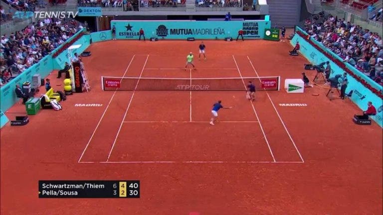 [VÍDEO] João Sousa joga ponto impressionante frente a Thiem e Schwartzman em Madrid