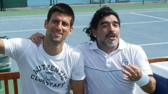 Djokovic também deixou uma mensagem para Maradona