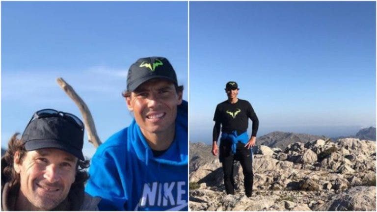 Rafael Nadal subiu às montanhas com o seu treinador Carlos Moya