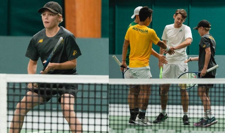 [VÍDEO] Cada vez mais crescido, filho de Hewitt treinou com a seleção australiana