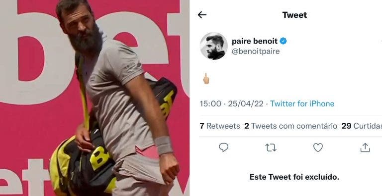 Benoit Paire perde no Estoril, é assobiado e tenta mostrar o rabo ao público português