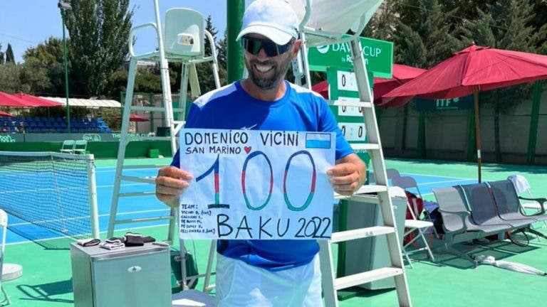 Tenista de São Marino faz história com 100.ª eliminatória disputada na Taça Davis