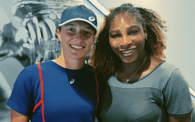 Swiatek viu a estreia de Serena no US Open mas teve de parar… por causa dos nervos