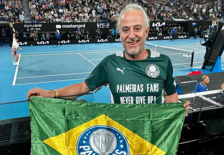Amuleto da sorte? Ex-presidente do Palmeiras, Paulo Nobre acompanha brasileiros no Australian Open