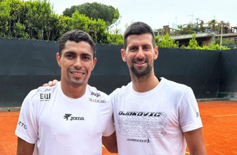 Thiago Monteiro faz treino de luxo com Djokovic em Roma