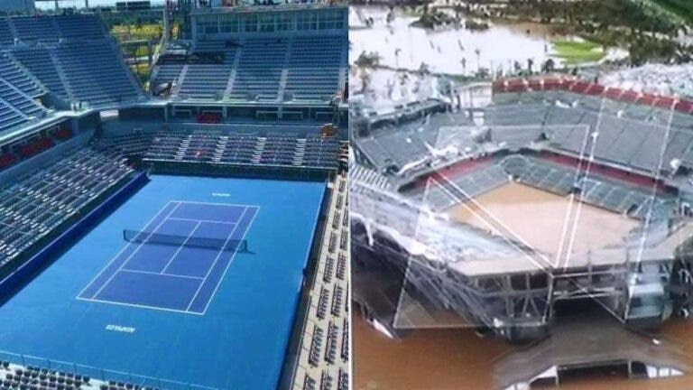 Instalações do torneio de Acapulco arrasadas por temporal