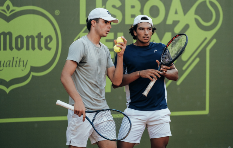 Jaime Faria e Henrique Rocha na final de pares do Lisboa Belém Open