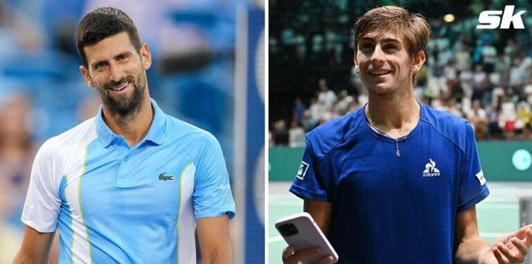 Matteo Arnaldi brinca e ‘ameaça’ Novak Djokovic