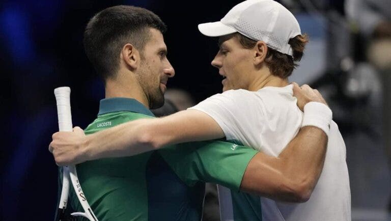 Sinner sem palavras para Djokovic: «És uma inspiração para todos os jogadores»