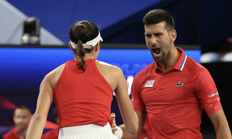 Djokovic carrega Sérvia nos pares mistos para a vitória sobre a China… a oito minutos de 2024
