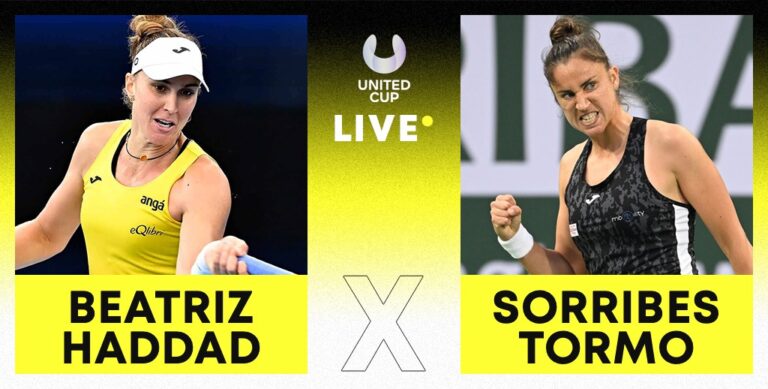 [AO VIVO] Acompanhe Bia Haddad x Sorribes Tormo pela United Cup em tempo real