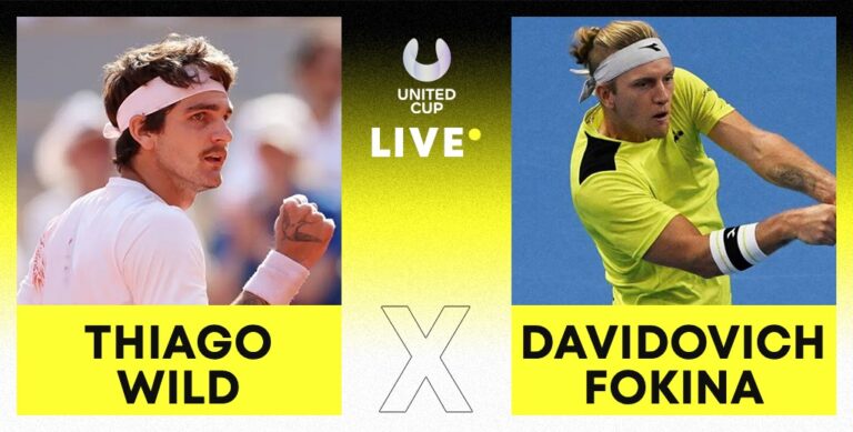 [AO VIVO] Acompanhe Thiago Wild x Davidovich pela United Cup em tempo real