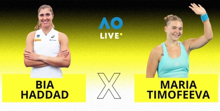 [AO VIVO] Acompanhe Bia Haddad x Timofeeva no Australian Open em tempo real