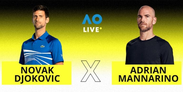 [AO VIVO] Acompanhe Djokovic x Mannarino no Australian Open em tempo real