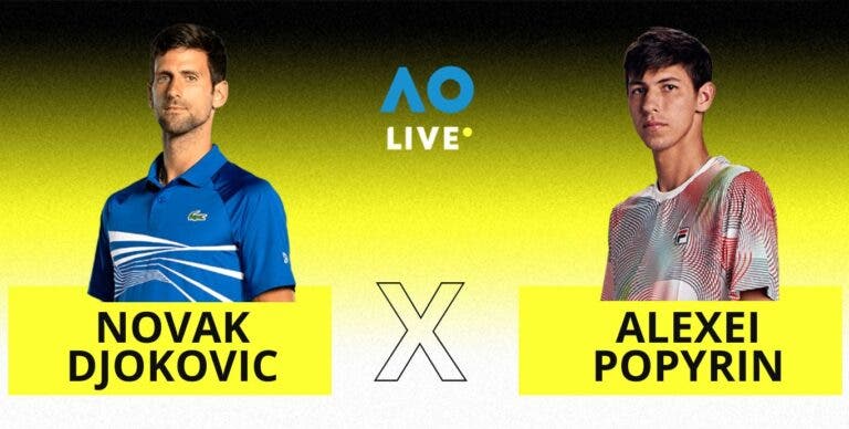[AO VIVO] Acompanhe Djokovic x Popyrin no Australian Open em tempo real