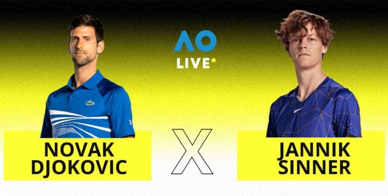 [AO VIVO] Acompanhe Djokovic x Sinner no Australian Open em tempo real