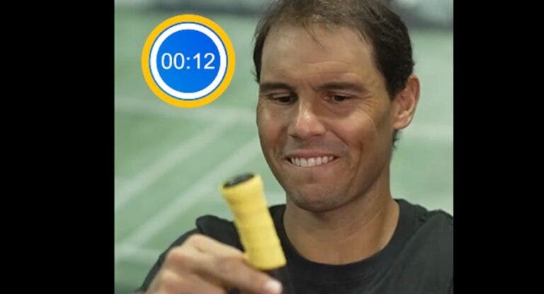 [VÍDEO] Nadal tentou bater recorde na colocação do over grip… e não correu bem