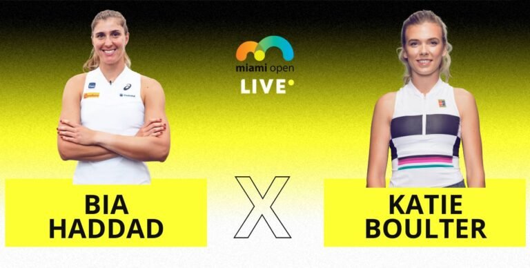 [AO VIVO] Acompanhe Bia Haddad x Boulter em Miami em tempo real
