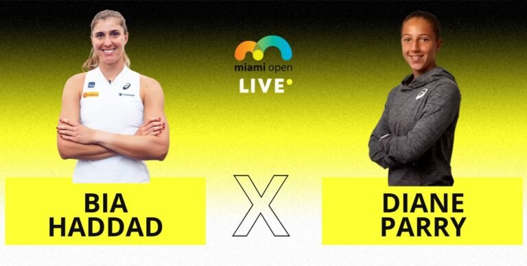 [AO VIVO] Acompanhe Bia Haddad x Parry em Miami em tempo real