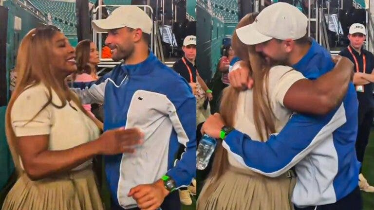 [VÍDEO] Serena vibrou com Dimitrov e no final foi felicitá-lo