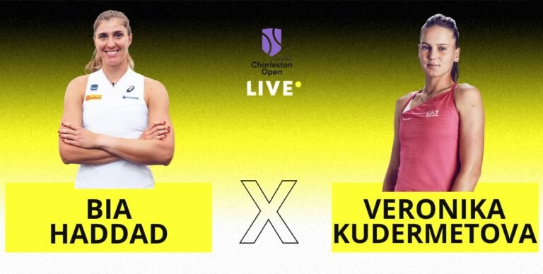 [AO VIVO] Acompanhe Bia Haddad x Kudermetova em Charleston em tempo real