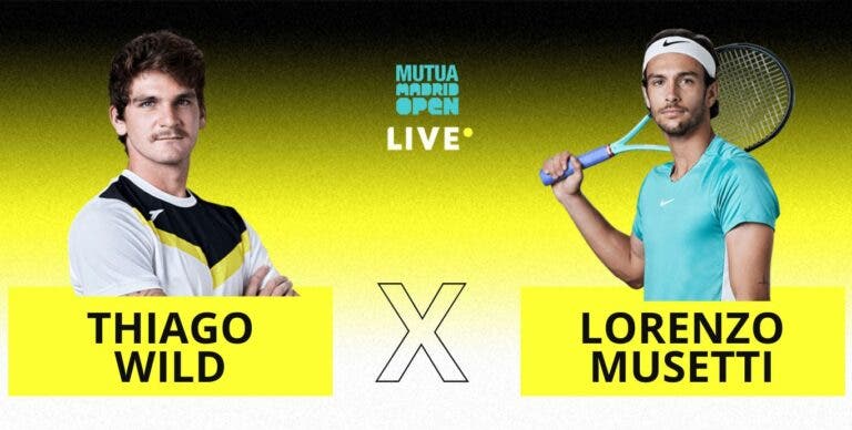 [AO VIVO] Acompanhe Thiago Wild x Musetti em Madrid em tempo real