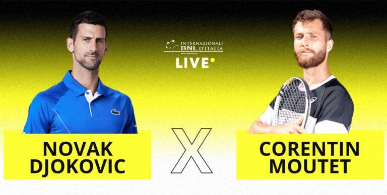 [AO VIVO] Acompanhe Djokovic x Moutet em Roma em tempo real