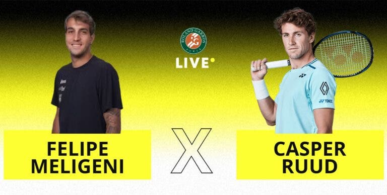 [AO VIVO] Acompanhe Felipe Meligeni x Ruud em Roland Garros em tempo real