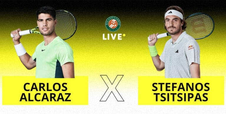 [AO VIVO] Acompanhe Alcaraz x Tsitsipas em Roland Garros em tempo real