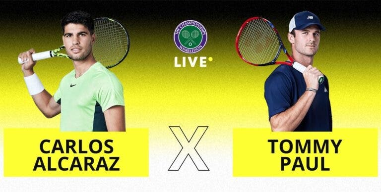[AO VIVO] Acompanhe Alcaraz x Paul em Wimbledon em tempo real
