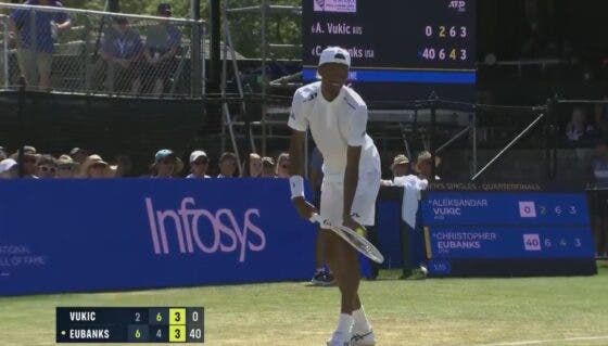 [VÍDEO] Eubanks sacou de quatro ases seguidos em Newport