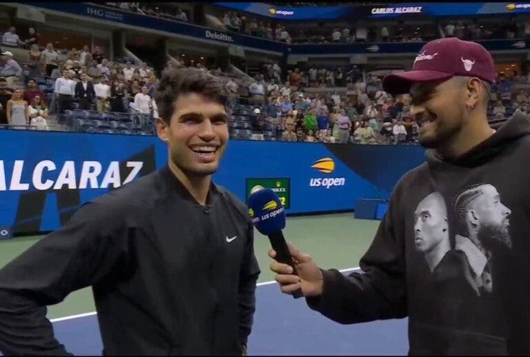 [VÍDEO] A imperdível entrevista em court de Kyrgios a Alcaraz no US Open