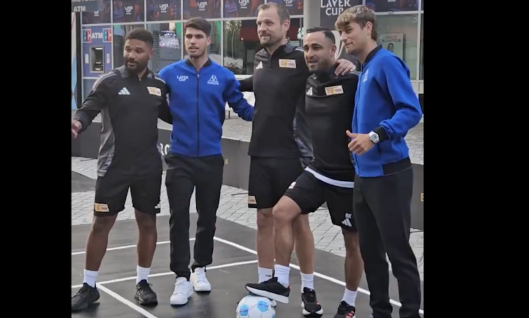 [VÍDEO] Alcaraz e Cobolli desafiaram jogadores da Union Berlin antes da Laver Cup