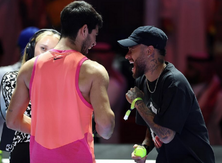 Neymar visitou Alcaraz na Arábia Saudita em pleno Six Kings Slam