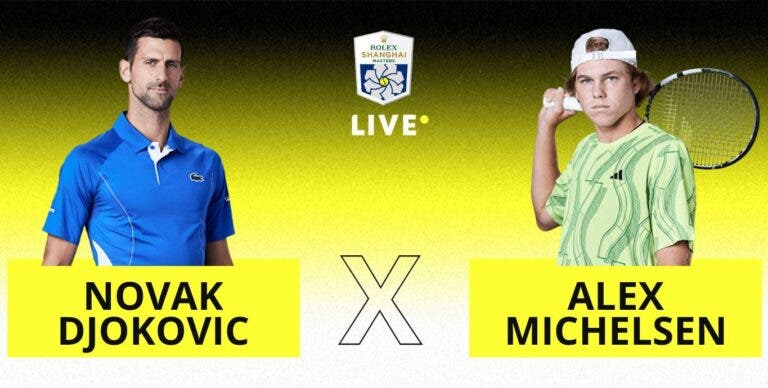 [AO VIVO] Acompanhe Djokovic x Michelsen em Xangai em tempo real