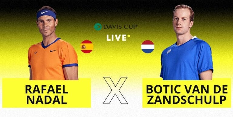 [AO VIVO] Acompanhe Nadal x Van de Zandschulp pela Davis Cup Finals em tempo real