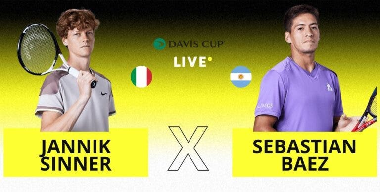 [AO VIVO] Acompanhe Sinner x Baez pela Davis Cup Finals em tempo real