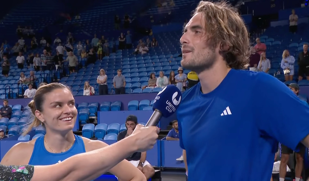 [VÍDEO] Sakkari e Tsitsipas revelam que pancadas não tiravam um ao outro