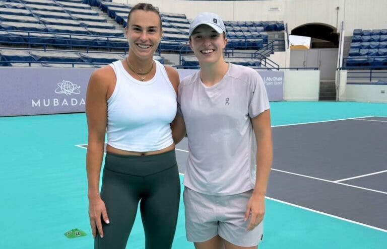 Sabalenka e Swiatek treinaram juntas em Abu Dhabi antes do Natal