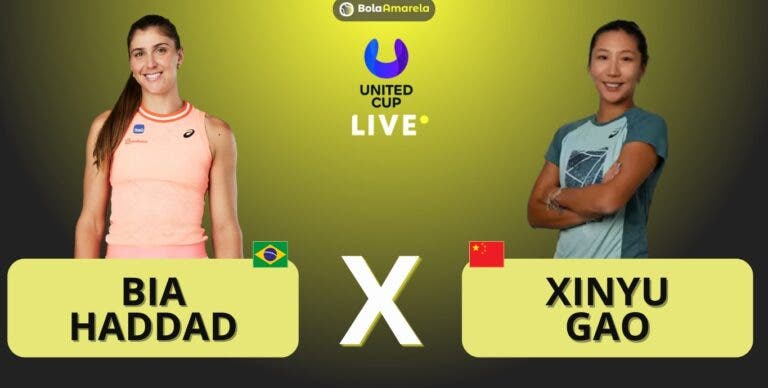 [AO VIVO] Acompanhe Bia Haddad x Xinyu Gao na United Cup em tempo real