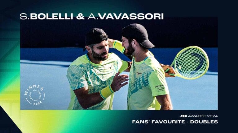 Prémios ATP 2024: primeiros vencedores incluem dupla italiana e jornalista espanhol