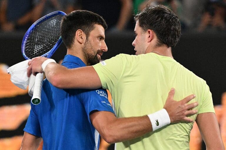 Djokovic elogiou Faria nas redes sociais e o português foi lá responder