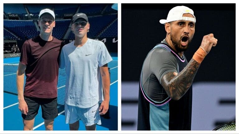 Filho de Hewitt publica fotos com Sinner e Kyrgios invade os comentários: «Pensava que éramos manos»