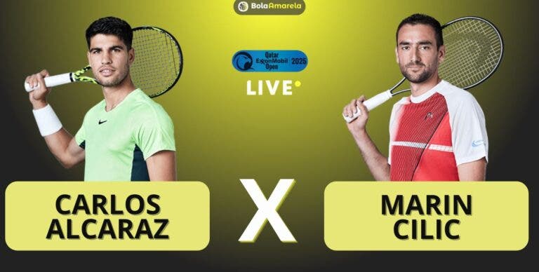 [AO VIVO] Acompanhe Alcaraz x Cilic em Doha em tempo real