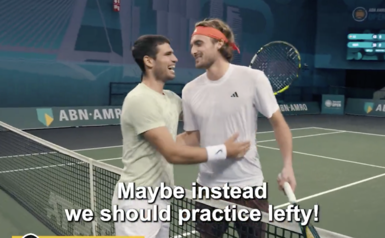 [VÍDEO] Alcaraz e Tsitsipas jogaram tie-break com regras especiais e o resultado foi hilariante